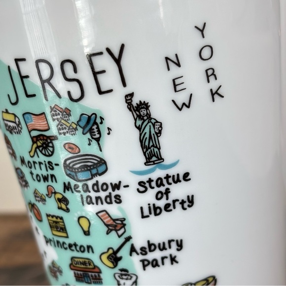 222 Fifth New Jersey White Porcelain Mug Map Design Tall Coffee Tea - Picture 6 of 13